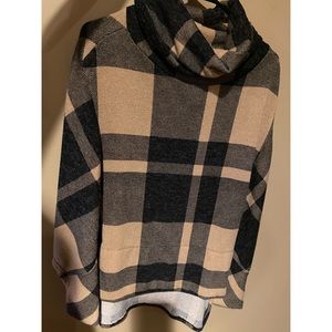 Poncho shirt sleeve sweater